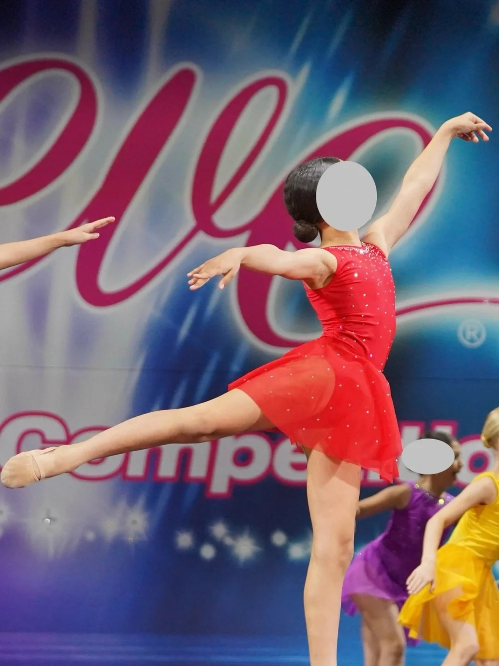 Red Sparkle Dance Costume Dress -